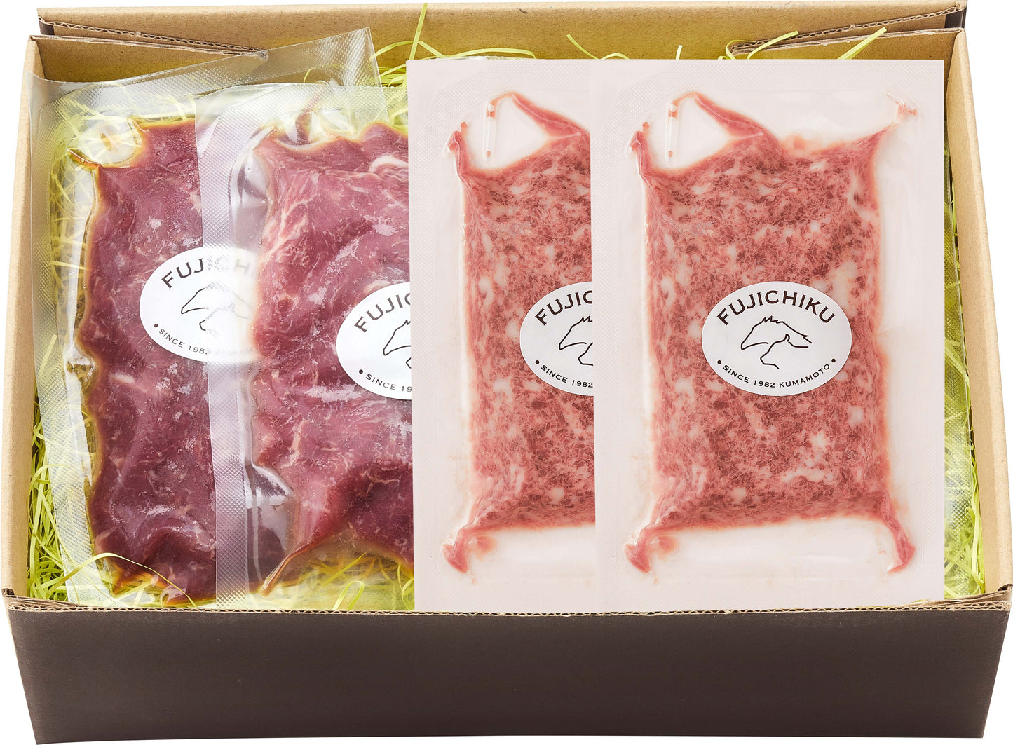 ふじ馬刺し手巻きセット(ふじ馬刺しユッケ50g×2・ネギトロ50g×2) タレ付き